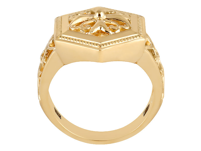 22K Yellow Gold Hexagon Cut-out Ring