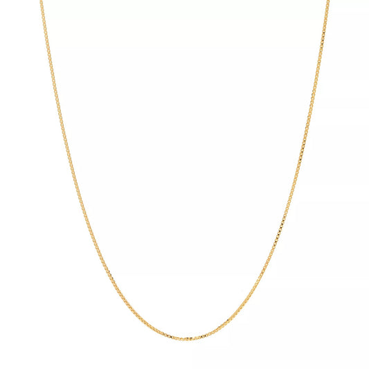 22K Yellow Gold Solid Box Chain 18"