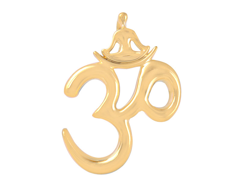 22K Yellow Gold OM Yoga Pose Pendant