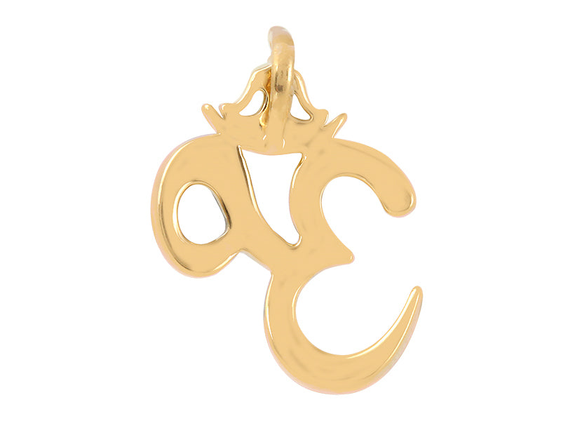 22K Yellow Gold OM Yoga Pose Pendant