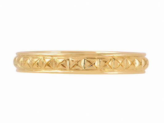 22K Yellow Gold Golden Lace Stack/Wedding Band Ring